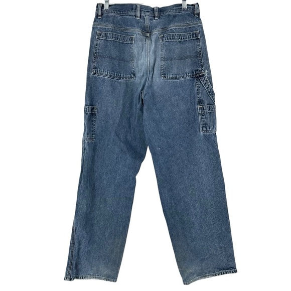 Arizona Jeans Co 34”x34” distressed carpenter Blue Jeans - Picture 4 of 9